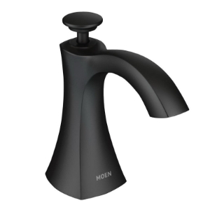 Moen® S3948BL Transitional Soap Dispenser, Matte Black, 18 oz Capacity, Deck Mount, Metal, Commercial