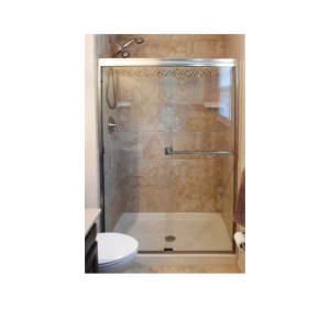 Basco® 3500-60CL Sliding Shower Door, Frameless Frame, Clear Glass, Silver, 3/16 in THK Glass, Classic
