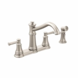 Moen® 7255SRS Belfield™ Kitchen Faucet, 1.5 gpm Flow Rate, 8 in Center, Fixed Spout, Spot Resist™ Stainless, 2 Handles