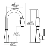 Elkay® LKAV4032CR Pull-Down Low Flow Bar Faucet, Avado™, Polished Chrome, 1 Handle, 1.5 gpm