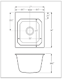 Florestone™ SR17-1 Self-Rimming Utility Sink, White