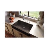 Elkay® ELXUFP3620CN0 Quartz Luxe Traditional Farmhouse Apron Front Kitchen Sink, Rectangle Shape, 20.9075 in W x 10.3259 in H, Quartz, Chestnut