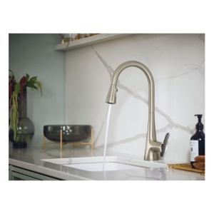 Moen® S7235SRS Sinema™ Pulldown Kitchen Faucet, 1.5 gpm, Spot Resist™ Stainless, 1 Handle, 1 Faucet Hole, Traditional