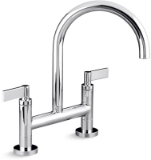 KALLISTA® P25202-LV-CP One™ 1.8 GPM Widespread Bridge Kitchen Faucet Double Handle, Polished Chrome