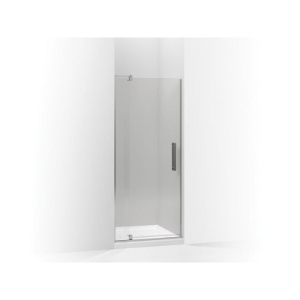 Kohler® 707500-L-SHP Pivot Shower Door, Tempered Glass, Frameless Bright Polished Silver Frame, 27-5/16 to 31-1/8 in Opening Width, 1/4 in THK Glass