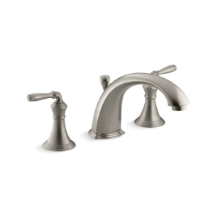 Kohler® T387-4-BN Devonshire® Bath Tub Faucet Trim, 12 gpm Flow Rate, 8 in Center, Vibrant® Brushed Nickel, 2 Handles, Traditional