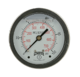 WINTERS PFQ798 Dual Scale Pressure Gauge, 30 in Hg/0 to 30 psi, 1/4 in NPT Connection, 2-1/2 in Dial, +/- 1.5 %, Glycerin Liquid Filled
