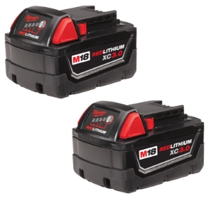 Milwaukee® M18™ 48-11-1822 Rechargeable Cordless Battery Pack, 3 Ah Lithium-Ion Battery, 18 VDC Charge, For Use With M18™ Cordless Power Tool