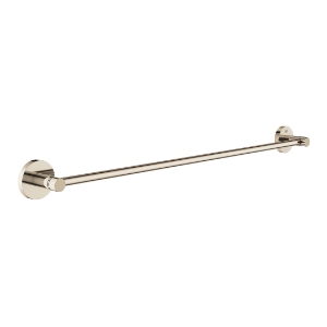 GROHE 40366BE1 Essentials Single Round Towel Bar, 24 in L Bar, Metal, Polished Nickel