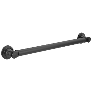 DELTA® 41624-BL Traditional Decorative Round Grab Bar, 1-1/4 in Dia x 3 in L, Matte Black