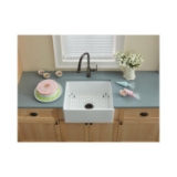 Elkay® SWUF2520WH Explore™ Traditional Farmhouse Apron Front Kitchen Sink, Rectangle Shape, 19-5/8 in W x 10-1/8 in H, Fireclay, White