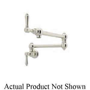 Rohl® A1451LMPN-2 Italian Country Kitchen Pot Filler, 1.5 gpm Flow Rate, Swivel Spout, Polished Nickel, 2 Handles