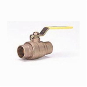 Milwaukee Valve BA-150 A 38 2-Piece Ball Valve With Handle, 3/8 in Nominal, Solder End Style, Cast Bronze Body, Full Port, RPTFE Softgoods, Domestic