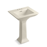 Memoirs® Stately Design Elegant Bathroom Sink Basin With Overflow, Rectangular, 4 in Faucet Hole Spacing, 24-1/2 in W x 20-1/2 in D x 34-3/4 in H, Pedestal Mount, Fireclay, Almond