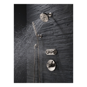 DELTA® 55085-SS Trinsic® Premium Wall Mount Hand Shower, 1 Shower Head, 2 gpm Flow Rate, 60 to 82 in L Hose, 1/2-14 Male NPSM Connection, Stainless