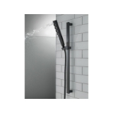 DELTA® 51140-BL Zura® Hand Shower, 5 Shower Head, 2 gpm Flow Rate, 60 to 82 in L Hose, 1/2 in IPS Connection, Matte Black