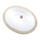 Mansfield® 216NS WH Petite Maple Lavatory Sink with Consealed Front Overflow, Petite Maple, Oval Shape, 17-1/8 in W x 14-1/4 in D x 7-1/2 in H, Undercounter/Wall Mount, Vitreous China, White