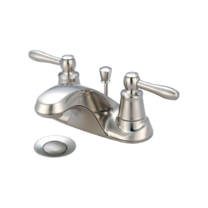 Pioneer 3LG130-BN Legacy Lavatory Faucet, PVD Brushed Nickel, 2 Handles, Brass Pop-Up Drain, 1.2 gpm Flow Rate