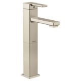 Moen® S6712BN Bathroom Faucet, 90 Degree™, 5-1/4 in Spout, 9-9/16 in H Spout, Brushed Nickel, 1 Handle, Pop-Up Drain
