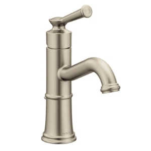Moen® 6402BN Belfield™ Bathroom Faucet, 5-1/2 in Spout, 5-1/2 in H Spout, Brushed Nickel, 1 Handle, Pop-Up Drain