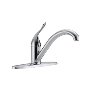 DELTA® 100LF-HDF HDF® Kitchen Faucet, 1.5 gpm Flow Rate, 8 in Center, Swivel Spout, Polished Chrome, 1 Handle
