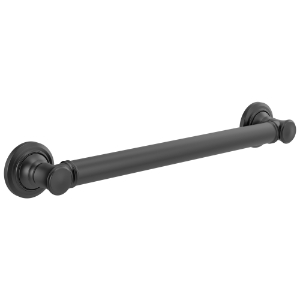 DELTA® 41618-BL Traditional Decorative Round Grab Bar, 1-1/4 in Dia x 3 in L, Matte Black