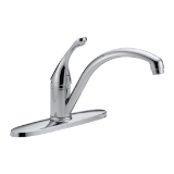 DELTA® 140-WE-DST Collins™ Kitchen Faucet, 1.5 gpm Flow Rate, 8 in Center, Swivel Spout, Chrome, 1 Handle