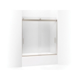 Kohler® 706000-L-ABV Levity® Sliding Bath Door, Frameless Frame, Clear Tempered Glass, Anodized Brushed Bronze, 1/4 in THK Glass, 54-7/8 in H Opening, 56-5/8 to 59-5/8 in W Opening