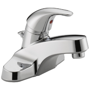 Peerless® P136LF-M Centerset Lavatory Faucet, Polished Chrome, 1 Handle, Metal Pop-Up Drain, 1.2 gpm Flow Rate