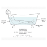 Kohler® 21000-B-96 Artifacts® Bathtub, Oval Shape, 66-1/8 in L x 32-1/2 in W, Center Rear Drain, Biscuit