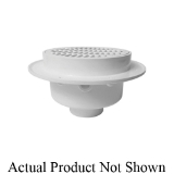 Sioux Chief FatMax™ 860-W4PN Floor Sink with Ring and Strainer, 4 in Drain Opening, 7-3/8 in H, Round, PVC, White