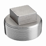 Merit Brass K417-32 Cored Square Head Plug, 2 in Nominal, MNPT End Style, 150 lb, 304/304L Stainless Steel, Import