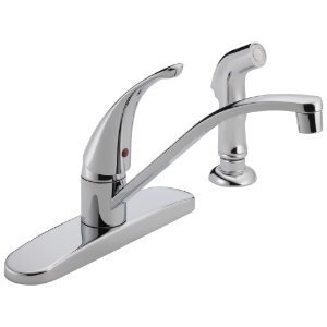 Peerless® P188500LF Kitchen Faucet, 1.8 gpm Flow Rate, 8 in Center, Swivel Spout, Polished Chrome, 1 Handle