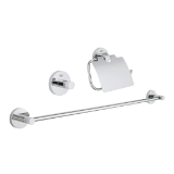 GROHE 40775001 Guest Bathroom Accessories Set, Essentials, 1 Pockets, Metal, StarLight® Polished Chrome