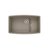 Blanco 441291 PERFORMA™ CASCADE™ SILGRANIT® II Super Single Bowl Composite Sink, Truffle, Rectangle Shape, 30 in L x 17-1/2 in W x 10 in D Bowl, 32 in L x 19-1/2 in W, Undermount, Granite