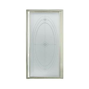 Sterling® 1505D-36N-G07 1500 Pivot Shower Door, Tempered Glass, Framed Nickel Frame, 31-1/4 to 36 in Opening Width, 1/8 in THK Glass