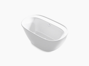 Sterling® 95337-0 Spectacle™ Bathtub, Deep Soak, 60-3/16 in L x 34-1/4 in W, Center Rear Drain, White