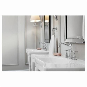 Moen® TS42114ORB Weymouth™ Widespread Bathroom Faucet with Metal Pop-Up Waste Assembly, 1.2 to 1.5 gpm Flow Rate, 5-1/4 in H Spout, 8 to 16 in Center, Oil Rubbed Bronze, 2 Handles, Pop-Up Drain