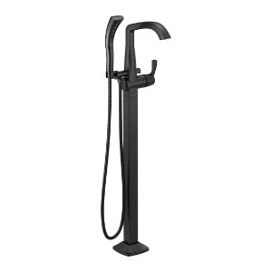 DELTA® T4776-BLFL Stryke® Freestanding Floor Mount Tub Filler Trim, 10 gpm Flow Rate, Matte Black, 1 Handle