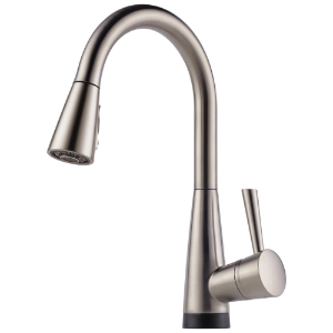 Brizo® 64070LF-SS Kitchen Faucet, Venuto®, 1.8 gpm Flow Rate, Stainless Steel, 1 Handle, 1 Faucet Hole, Traditional, Commercial