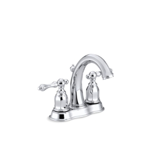 Kohler® 13490-4-CP Centerset Bathroom Sink Faucet, Kelston®, Polished Chrome, 2 Handles, Pop-Up Drain, 1.2 gpm Flow Rate
