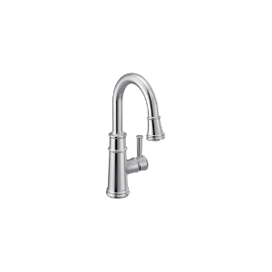 Moen® 6260 Belfield™ Pulldown Prep/Bar Faucet, 1.5 gpm Flow Rate, Chrome, 1 Handle, 1 or 3 Faucet Holes