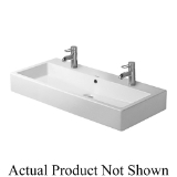 DURAVIT 0454100024 Vero Furniture Washbasin With Overflow and Faucet Deck, Rectangle Shape, 18-1/4 in Faucet Hole Spacing, 39-3/8 in L x 18-1/2 in W x 6-7/8 in H, Wall/Above-Counter Mount, Ceramic, White