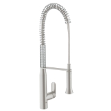 GROHE 32951DC0 Sink Mixer, K7, 1.75 gpm, 140 deg Swivel Spout, SuperSteel, 1 Handle