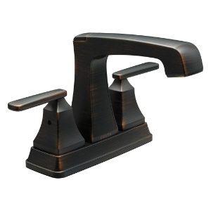 DELTA® 2564-RBMPU-DST Ashlyn® Centerset Lavatory Faucet, Venetian Bronze, 2 Handles, Metal Pop-Up Drain, 1.2 gpm Flow Rate