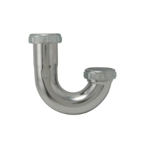 Commercial Grade J-Bend, 1-1/4 in Nominal, 20 ga, Brass, Polished Chrome, Import redirect to product page