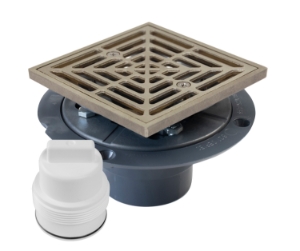 Sioux Chief 821-T200PNQ Shower Pan Drain with Ring and Strainer, 2 in Nominal, Solvent Weld Connection, 4-1/2 in, PVC Drain