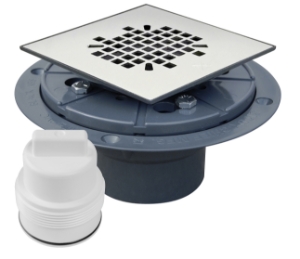 Sioux Chief 821-T270PQ 821 Shower Pan Drain, 2 in Nominal, Solvent Weld Connection, Stainless Steel Grid, PVC Drain