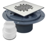 Sioux Chief 821-T270PQ 821 Shower Pan Drain, 2 in Nominal, Solvent Weld Connection, Stainless Steel Grid, PVC Drain