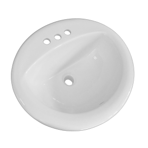 Oak Lawn 19″ Drop-In Round Sink 4″ Spread (White)